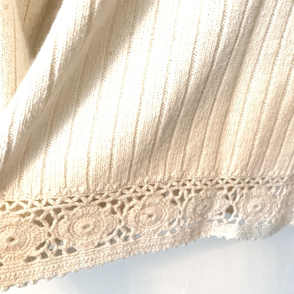 Koret Silk/Angora/Lambswool Cream Button Up Sweater with Crochet Det… - Picture 12 of 16